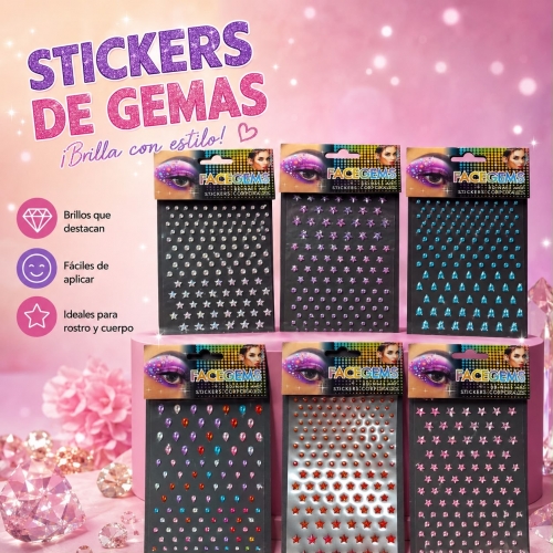 De Strass Gemas Autoadhesiva Multiusos STICKERSX12