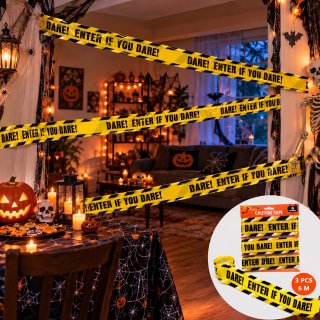 X3 Faja Cinta Peligro Warning Halloween Decoracion Cotillon