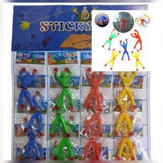 Pack 12 Hombre Araña Hombrecitos Pegajosos Grande Souvenir