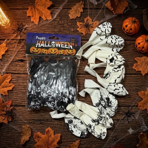 10 Globos Estampados De Halloween Surtidos