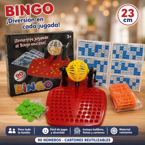 Juego De Bingo Con Bolillero 90 Números 48 Cartones Sebigus