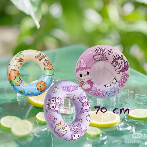 Salvavidas inflables 70cm labubu capibara kuromi