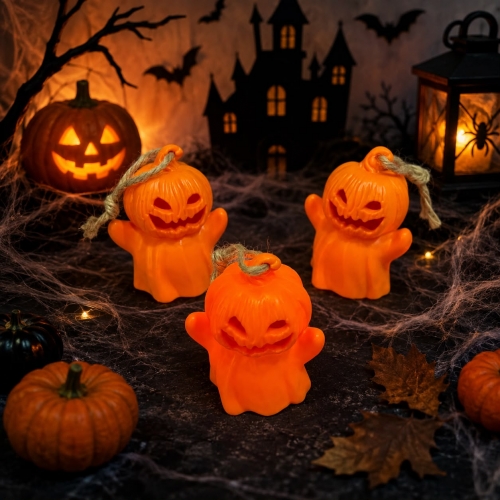 Vela para halloween calabaza
