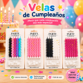 Set Velas Onditas Cumpleaños Metalizadas X6
