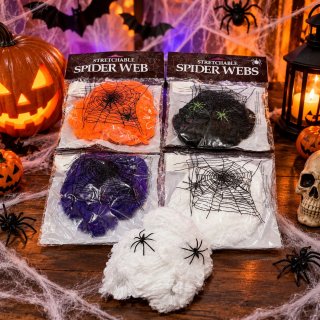 Telaraña Con 2 Arañas Varios Colores - Halloween Cotillon