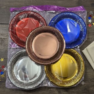 Plato Pack X10 Unidades Cartón Metalizado Feliz Cumple