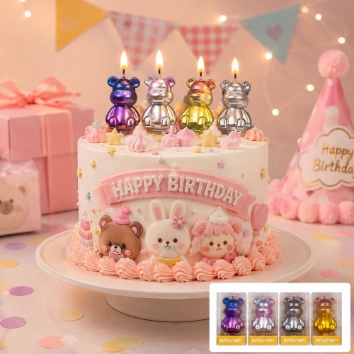 Vela de torta forma oso 3D X1