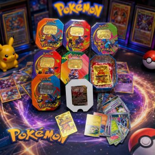 Lata D/cartas Pokemon Especiales Lata Octogonal Lata D/cartas Pokemon Especiales Lata Octogonal