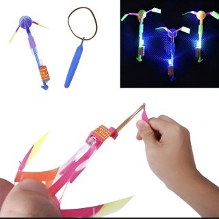 Combo Helicoptero Mosquito Volador Luminoso Y Lanzador X 50 Helicóptero Multicolor