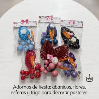 Set Adorno Esferas Para Tortas flor Vario color