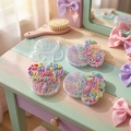 Set Gomitas De Pelo En Estuche Acrílico De Minnie Infantil