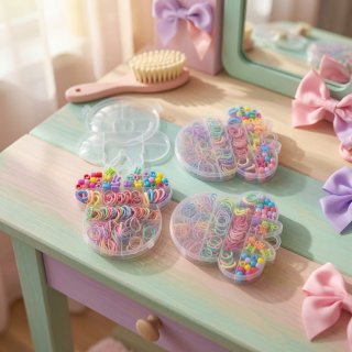 Set Gomitas De Pelo En Estuche Acrílico De Minnie Infantil