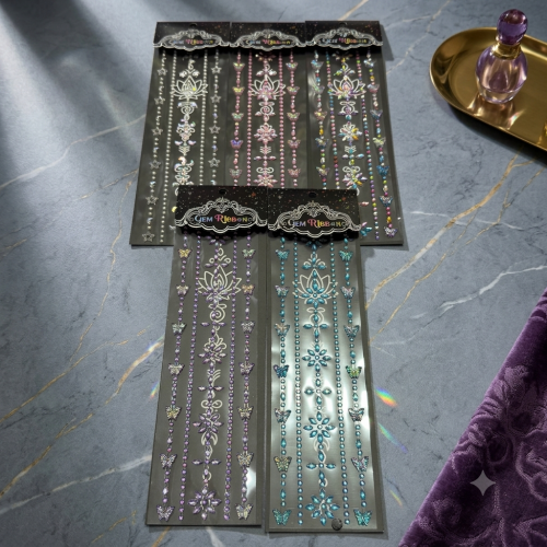 12 Planchas Strass Gemas Autoadhesiva Para Cuerpo