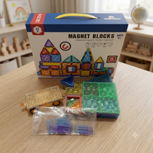 Magnéticos 60 Piezas Bloques Plásticos Para Armar