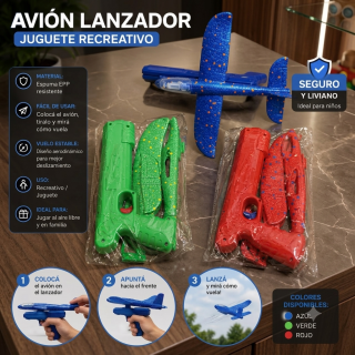 Pistola Lanza Aviones Impulsa Con Luz Didacticas Vuelo Niños