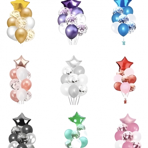 Set De 9 Globos Decoracion estrella