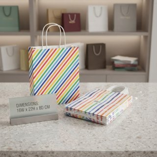 X12 bolsas regalos de papel color 16X22X8
