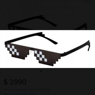 Lentes Gafas De Sol Pixel Maincraft Cotillon Fiestas X12
