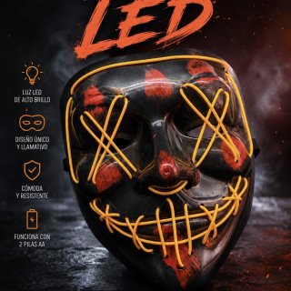 Mascara La Purga Rígida Luz Led Disfraz