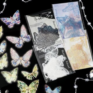 X20 Unidades Mariposas Adhesiva Holografica Sticker Pack