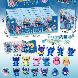 caja sorpresa de stitch (3cartas y 1 llavero) por 20 cajitita