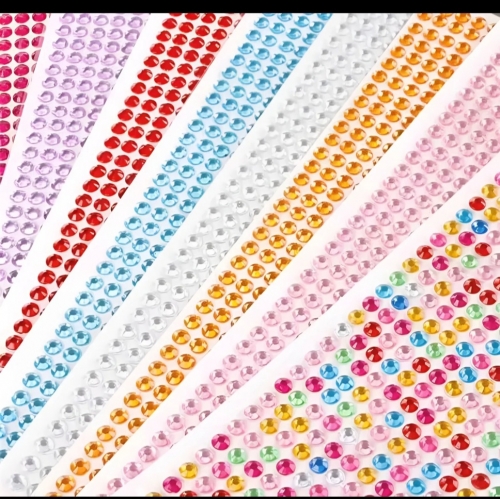 Piedras Strass Autoadhesiva Maquillaje Rostro 5mm X12(plancha grande)